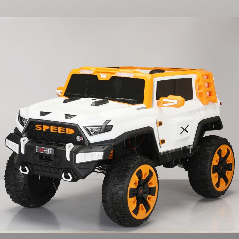 New children's electric car off-road four-wheel seating double seat children's pickup remote control toy car off-road vehicle