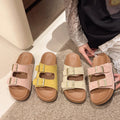 Thick sole slippers women's summer outwear 2025new arrivalclassy beach super popular flip-flops non-slip birkenstock shoes sandals