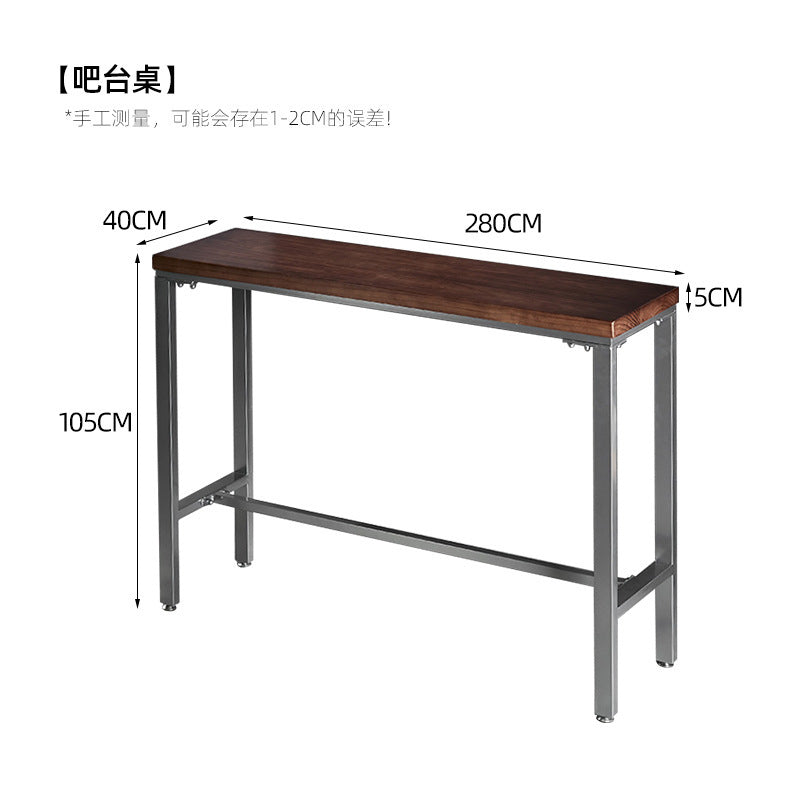 Bar table Solid wood against the wall Balcony Leisure wine Bar cafe Dessert milk tea shop Commercial high table and chair combination
