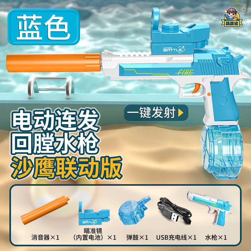 2025 cross-border electric water gun toy for kids - featuring lights, cutting-edge technology, automatic continuous fire, and powerful water spray for water fun