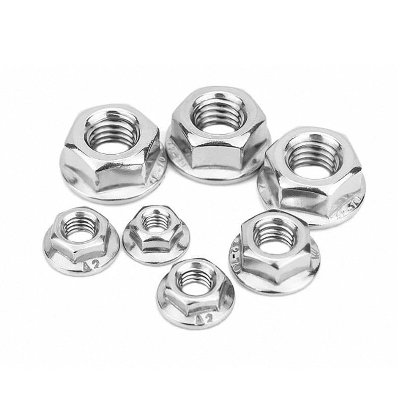304/201/316 Stainless Steel Hexagonal Flange Nut Screw Flange Surface, Flange Nut Fastener Wholesale