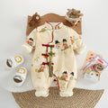 Baby winter rompers: fleece-lined & cotton-padded onesies for boys & girls - autumn/winter newborn chinese style cotton rompers
