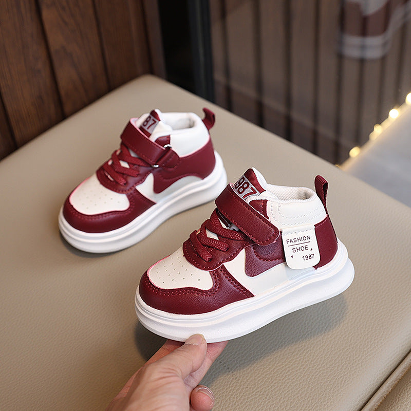 Kids' athletic shoes -  spring/autumn collection: boys' high-top sneakers, toddler & baby soft-soled non-slip shoes, girls' white sneakers
