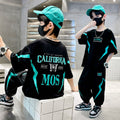 Boys' summer outfit set: short-sleeve top & shorts - trendy  style, lightweight kids' activewear, street style