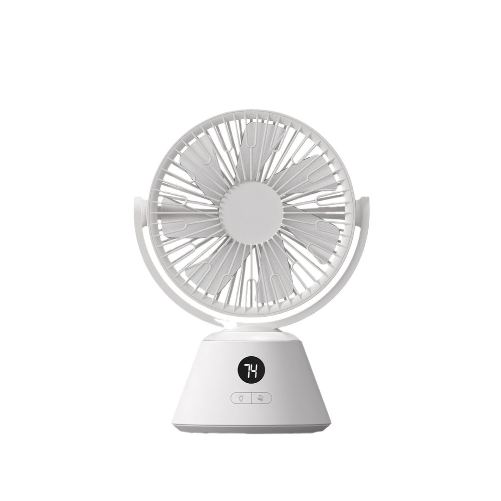 2024 new mini desktop fan - silent usb table/floor fan with digital display, hanging option