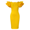 D575 cross-border independent station fashion summer women's beaded ruffle sleeve bodycon party dress african dress