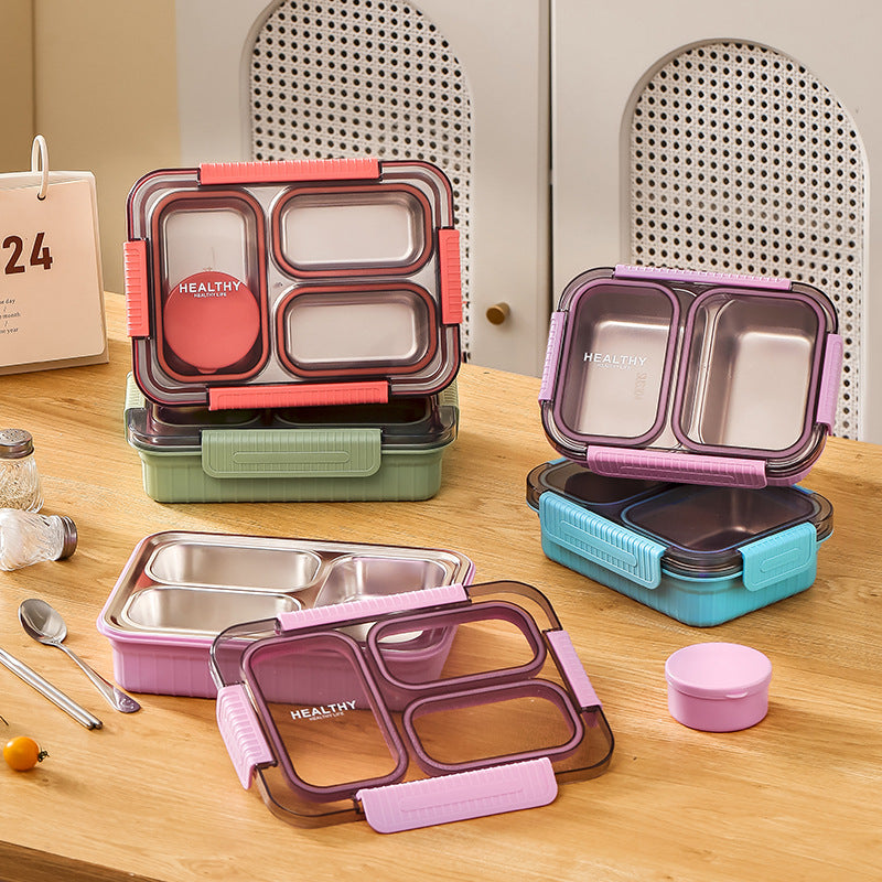 304 stainless steel insulated lunch box - perfect for office workers, students, and cafeteria use. features divided compartments and microwave-safe design