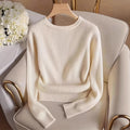 Ready-to-ship  fashion women's new cross-border european and american knitted long-sleeve t-shirt