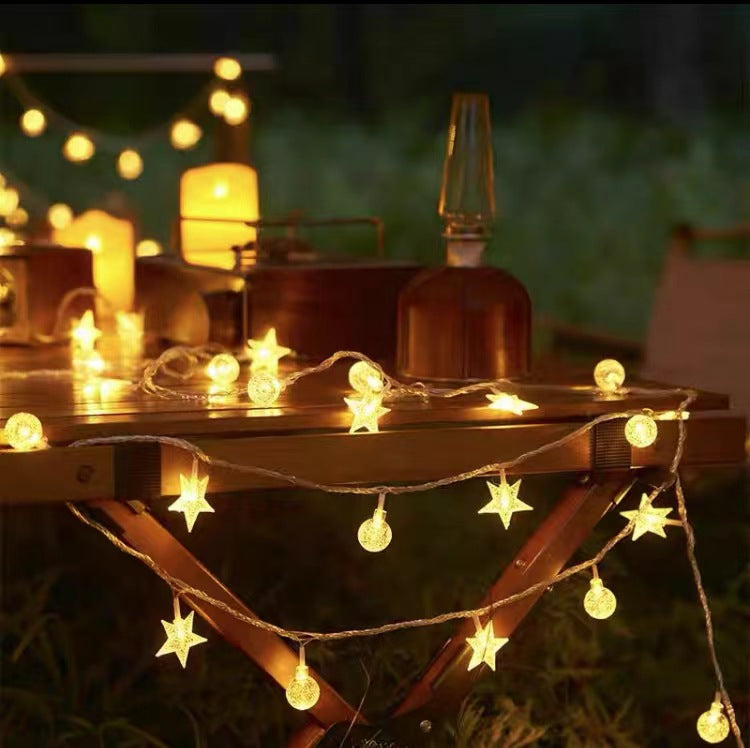 LED star bubble ball camping bubble light string festive christmas garden decoration ambient light gift box bouquet decoration