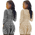 X5529 cross-border new arrival: sexy women's nightclub round neck long sleeve midi dress - perfect for , , and european & american markets