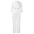 D3357 cross-border fashion:  spring new women's sexy blazer collar long sleeve slim-fit wide leg jumpsuit