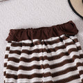 girls' big kids' outfit set,  summer european and american new style, children's fashion color block striped halter top and flare pants