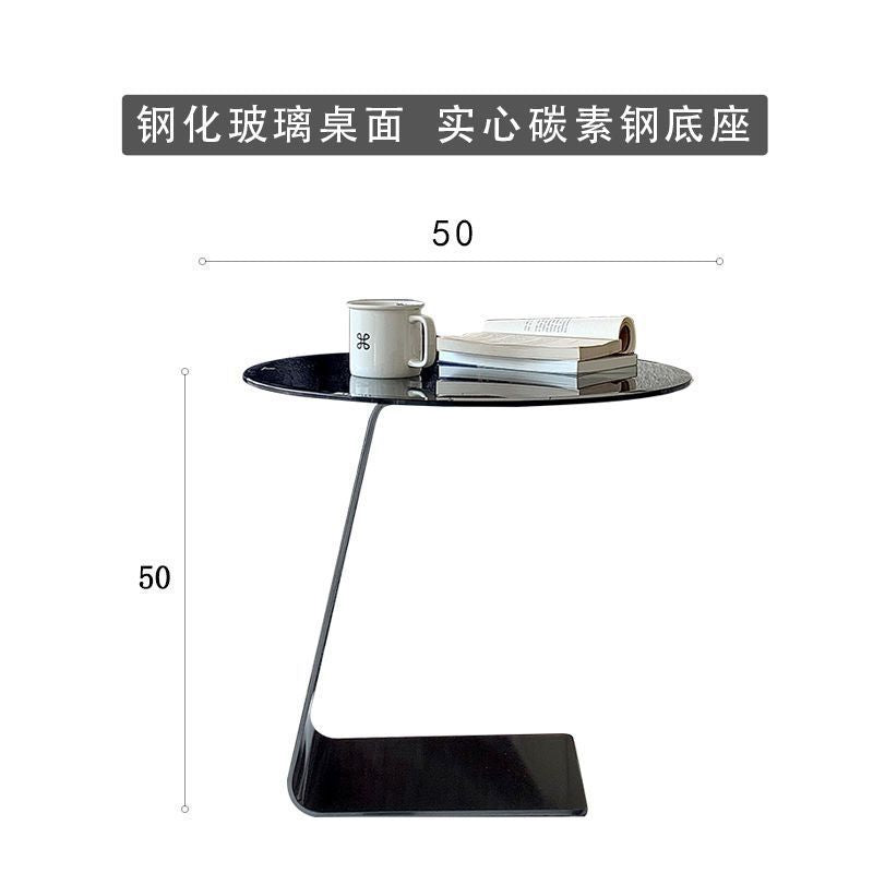 Tempered glass coffee table living room light luxury sofa modern casual classy round table corner sofa side table casual coffee table