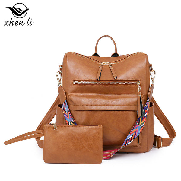 Zhenli women's bag 2023 new ins wind backpack women's  fashion retro suit women's backpack