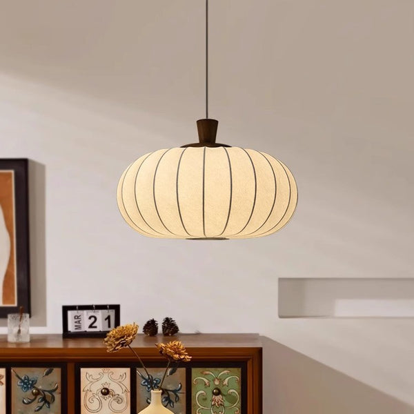 Medieval chandelier French retro study bedroom living room dining room bar light cloakroom fabric pumpkin atmosphere light