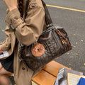 Cute donut charm bag - women's vintage large capacity tote bag - casual shoulder bag - minimalist versatile crossbody bag