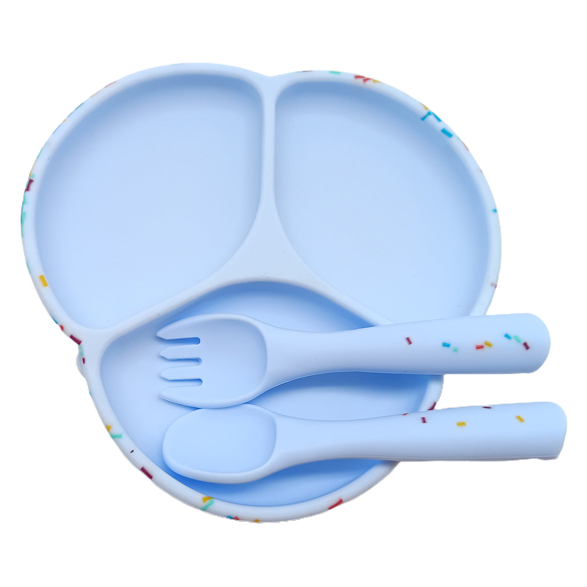 Children's Silicone Tableware Set Baby Food Grade Waterproof Silicone Plate Non-slip Integrated Supplementary Food Plate