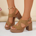 summer new arrival: plus size women's heeled sandals for export (size difference: 0.67). cross-border, sizes 36-43. dropshipping available for  and