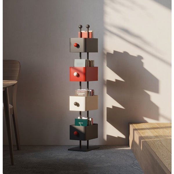 Household floor-to-ceiling multi-layer Internet celebrity bookshelf Living room wrought iron creative shelf Corner storage display cabinet Invisible bookcase