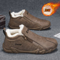 Men's winter fleece-lined thickened warm cotton shoes, men's casual leather shoes, work waterproof non-slip safety boots, martin boots