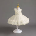 Export kids dress red wedding dress cake princess dress female flower girl first birthday banquet dress baby dress