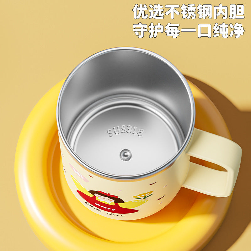 304 stainless steel coffee cup, high-looking double-layer anti-scalding family mug, creative water cup gift