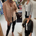2025 spring new arrival: european and american style sequin long sleeve blazer - elegant mid-length jacket with turn-down collar, perfect for amazon
