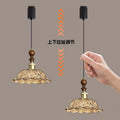 French retro fan light stretchable hover adjustable track restaurant chandelier glass medieval movable ceiling fan light