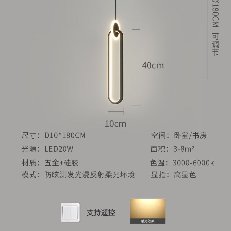 New trendy bedside pendant light, creative and unique wall lamp for bedroom, living room tv background wall, hanging wire lighting fixture