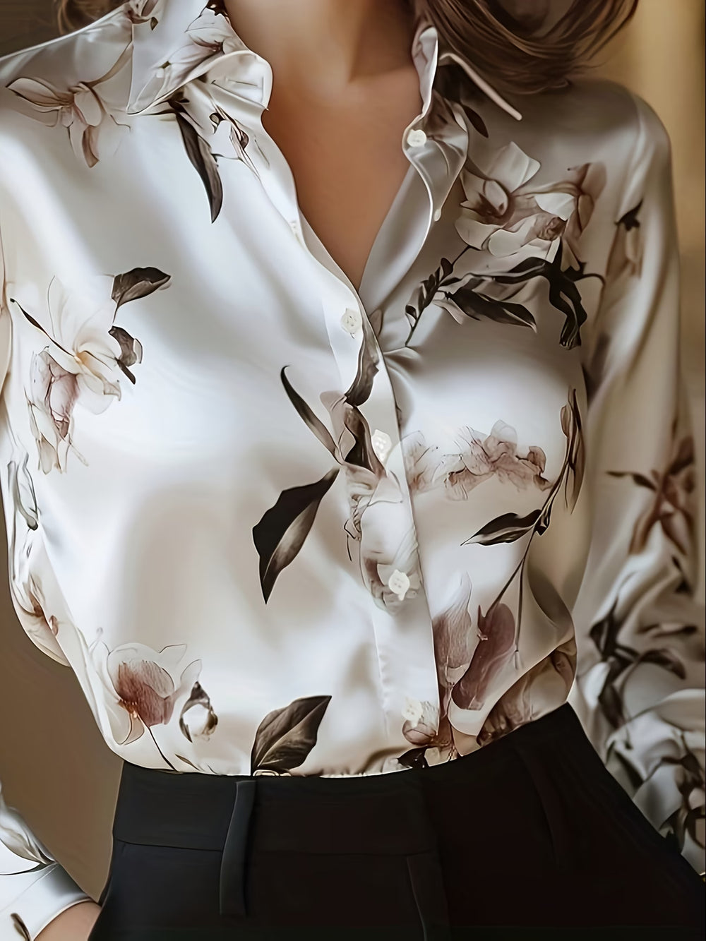 wholesale women's long-sleeved shirts, trendy all-season shirts with popular cross-border print designs, dropshipping available