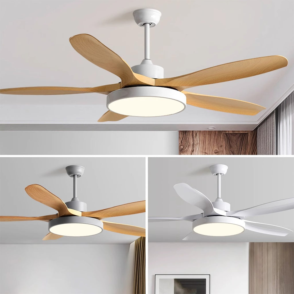 Home living room retro ceiling fan light intelligent frequency conversion fan chandelier Zhongshan lighting Nordic simple restaurant fan light