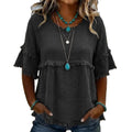 new  fashion cross-border round neck pullover short sleeve loose women's shirt casual women's top