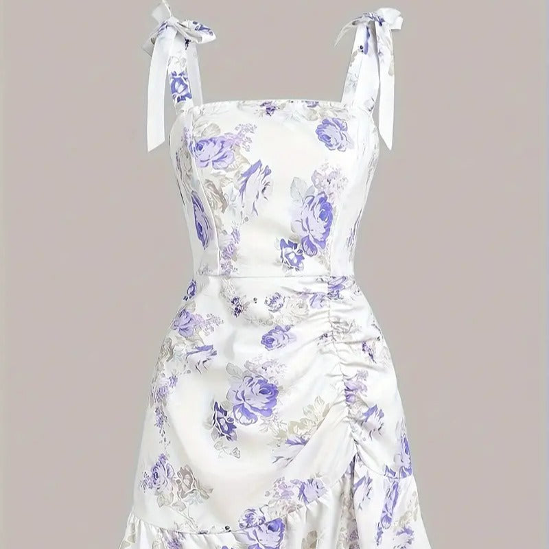 european and american women's clothing french waist halterdress long skirt summer flowers