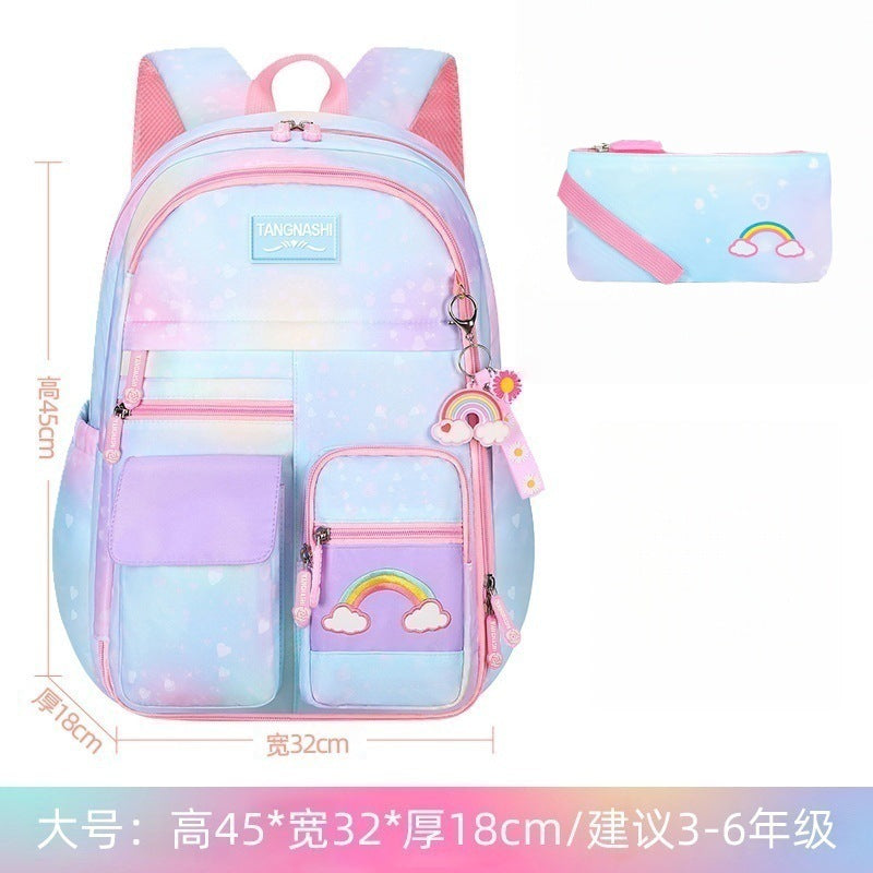 school bag kids school bag primary school student school ultra-light weight-reducing girl's three-piece backpack