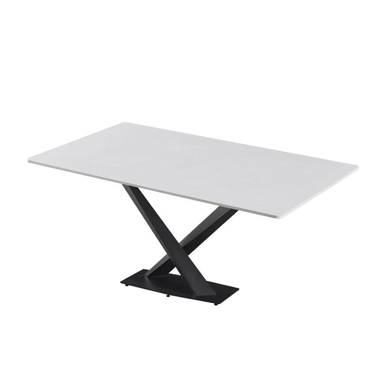Italian light luxury sintered stone dining table and chairs set - modern minimalist rectangular dining table for small spaces