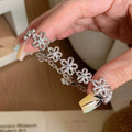 Silver flower lace bracelet