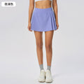 Luxtrenew arrivalpleated leg length yoga shorts skirt for women fake two-piece fashion tape tennis sports skirt dss064
