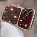 New large view summer glitter apple 17 pro max phone case iphone 16 silicone button anti-drop