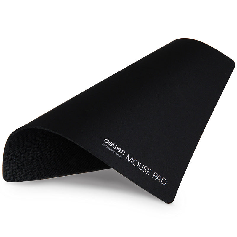 Deli Stationery 3691 Black Thickened Mouse Pad Cloth Pad Rubber Large Small Office Learning Game Mouse Pad