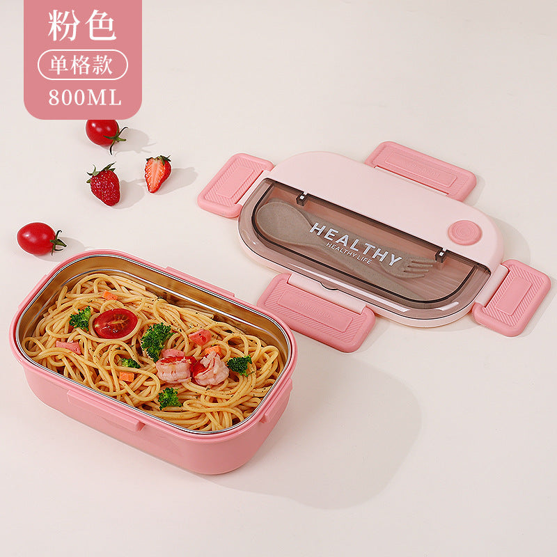 304 stainless steel lunch box can be heated in microwave oven, and office workers bring rice-tight bento boxes to seal the new lunch boxes.