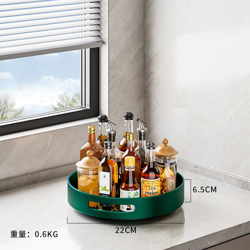 Stainless steel seasoning rack 360 ° rotation convenient rack countertop thickened stainless steel double-layer multi-functional storage