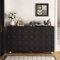 Black storage cabinet retro shoe cabinet for home entrance storage light luxury scandinavian entrance living room all-in-one casual wall cabinet