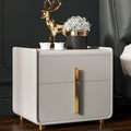 Minimalist modern bedside table - nordic italian style, minimalist leather storage nightstand, light luxury bedroom drawer furniture organizer