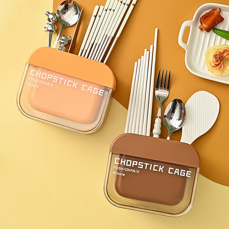 Chopstick cage for home kitchen high-looking chopstick storage box wall-mounted chopstick barrel countertop drain storage rack
