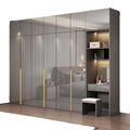 Master bedroom light luxury wardrobe pet high gloss four six eight door wardrobe wardrobe wooden modern casual bedroom for home cabinet