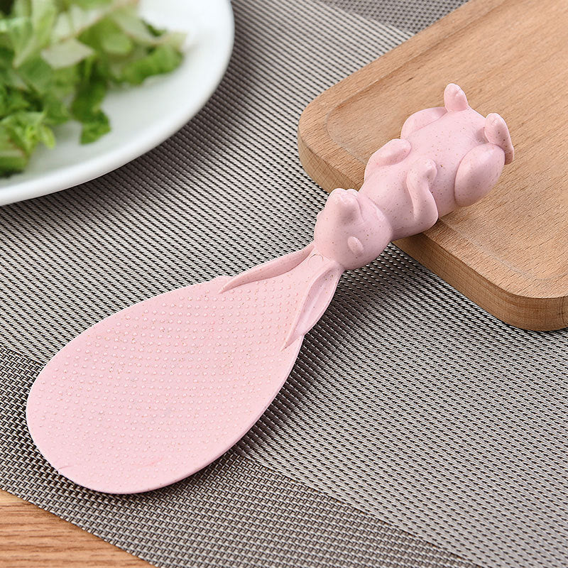 Rabbit rice spoon can stand up household rice spoon rice cooker rice spoon non-stick rice shovel kitchen rice spoon rice shovel