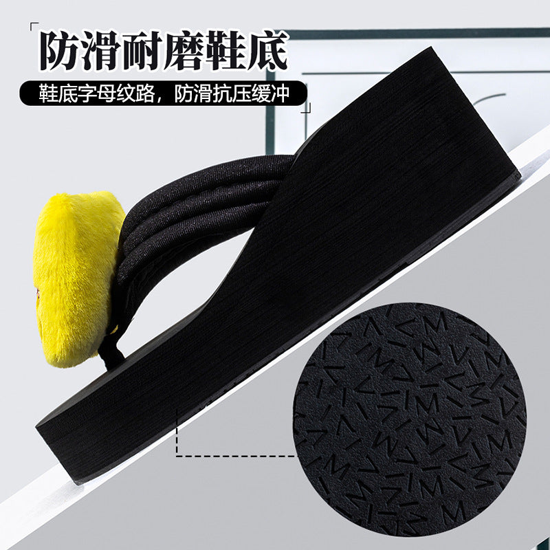 Flip-flopssummer women's trendy beach slippers casual style outwearabrasion resistantnon-slip sandals ins sports trendy brand