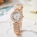 Hot-selling, trendy roman numeral diamond-studded women's watch, quartz movement, bracelet-style wristwatch for women, direct from the manufacturer, in stock