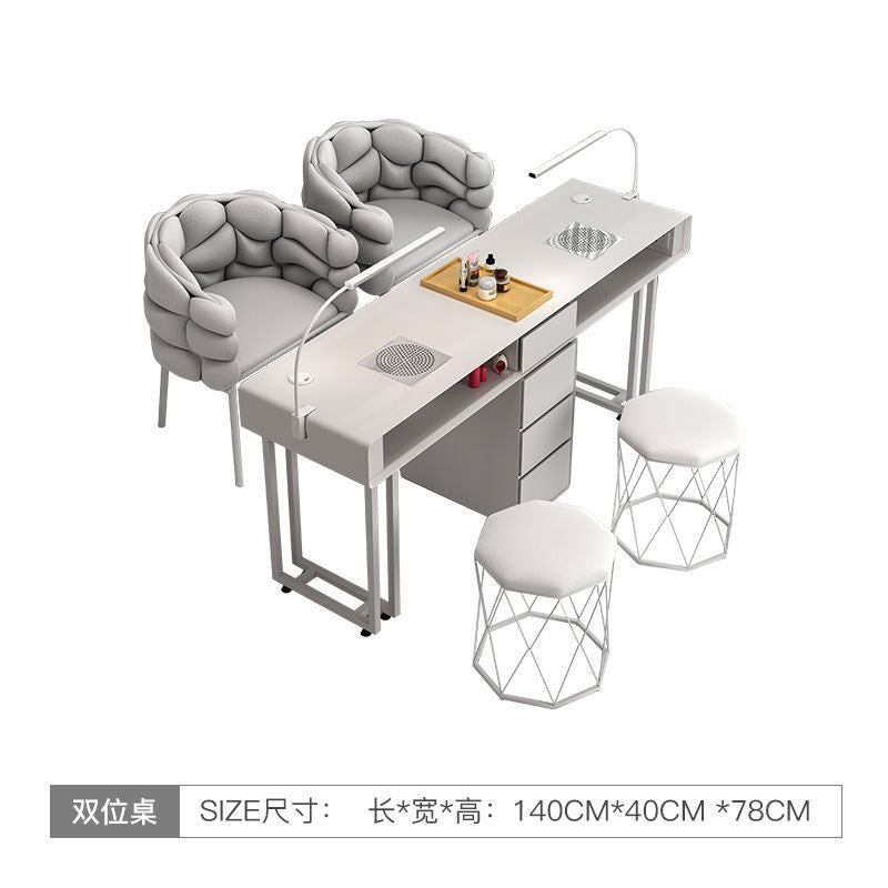 Widened 45cm nail table and chair set - special offer! economical single/double, light luxury, multi-functional, odorless, carbon steel with baked enamel finish