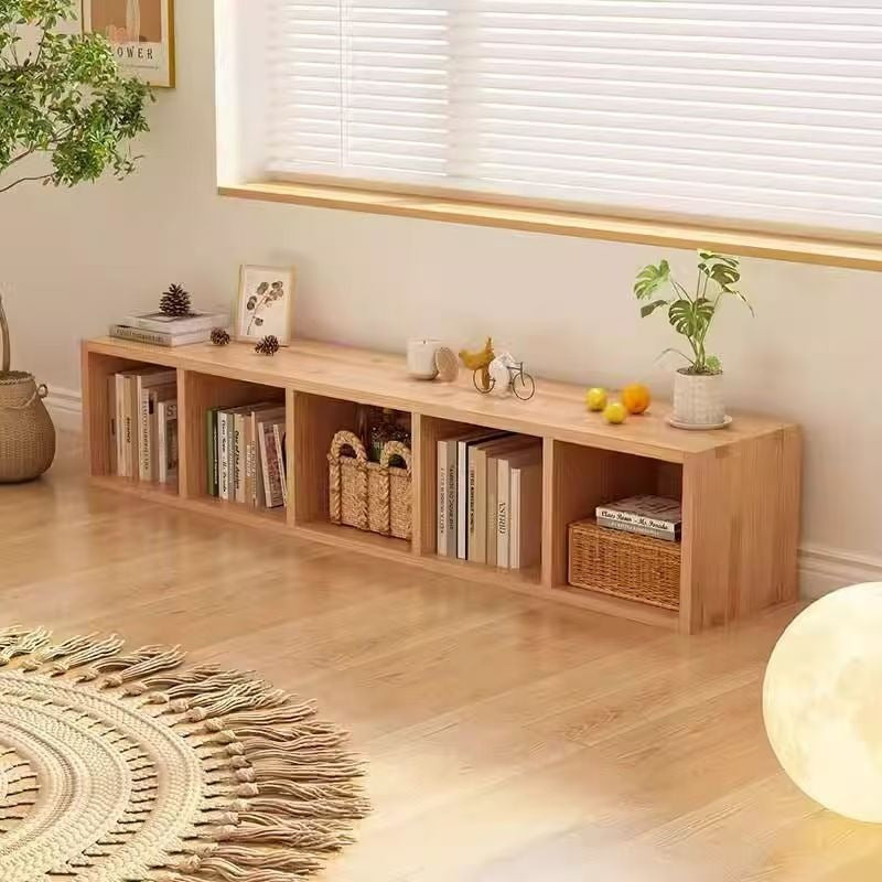 Cabinet storage cabinet bookshelf storage rack floor-standing bookcase for home storage cabinet layered rack eight-compartment cabinet low cabinet plaid cabinet